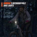 KUNHAK Feux de vélo rechargeables, feux de vélo ultra lumineux pour la conduite de nuit, accessoires de vélo de route et de montagne pour enfants et adultes - Phare de vélo avec feu arrière