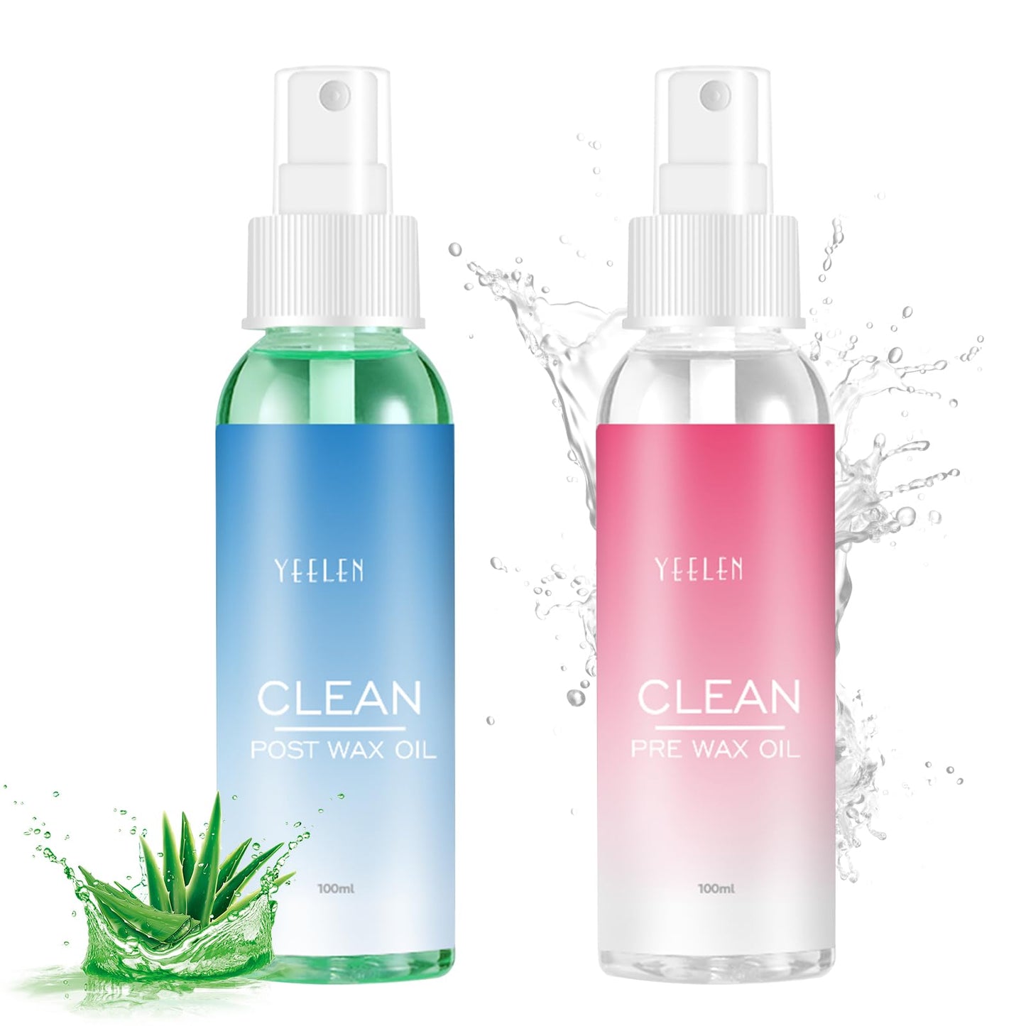 Pre Wax Cleanser After Wax Care: Pre Wax Spray and Post Wax Spray After Wax Oil Waxing Skin Care Kit for Hair Removal Waxing Skin Cleansers 3.5 Fl Oz x 2 Packs