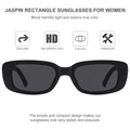 JASPIN Rectangle Sunglasses for Women Men Trendy Y2k Retro 90s Sun Glasses UV400 Protection Cool Square Frame