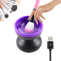 Lflwacy Electric Makeup Brush Cleaner, Silicone Brush Cleaner Machine for Portable Automatic USB Cosmetic Brush Cleaner Tools, Brush Cleaner Spinner for All Size Beauty Makeup Brushes