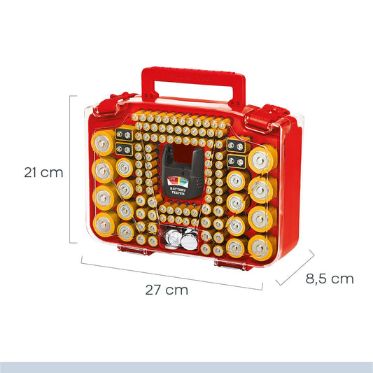 Ontel Battery Daddy Smart - Battery Organizer Storage Case with Tester, Stores & Protects Up to 150 Batteries, Clear Locking Lid, As Seen On TV, Smart - 150 Batteries (BADAS-MC4)