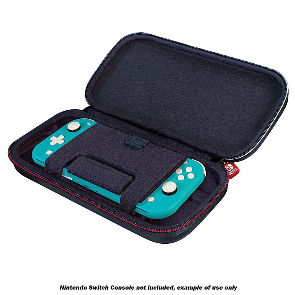 Étui Nintendo Switch Deluxe OLED Game Traveler - Également pour Switch et Switch Lite, nylon balistique noir, support de visualisation et étuis de jeu bonus, poignée de luxe, sous licence Nintendo, étui n°1 des ventes aux États-Unis