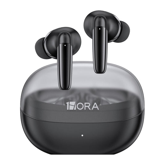 1 Hora Wireless Earbuds Bluetooth 5.3, Touch Control Headphones with Transparency Wireless Charging Case, Premium Sound in-Ear Earphones, Compatible with iPhone, Android Smartphone, Tablet, Laptop