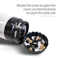 2 in 1 Multifunctional Ashtray, Indoor Ashtray - Melamine Material, Powered by AA Batteries, Easily Suck Away Scattered Ash Around the Ashtray (White)