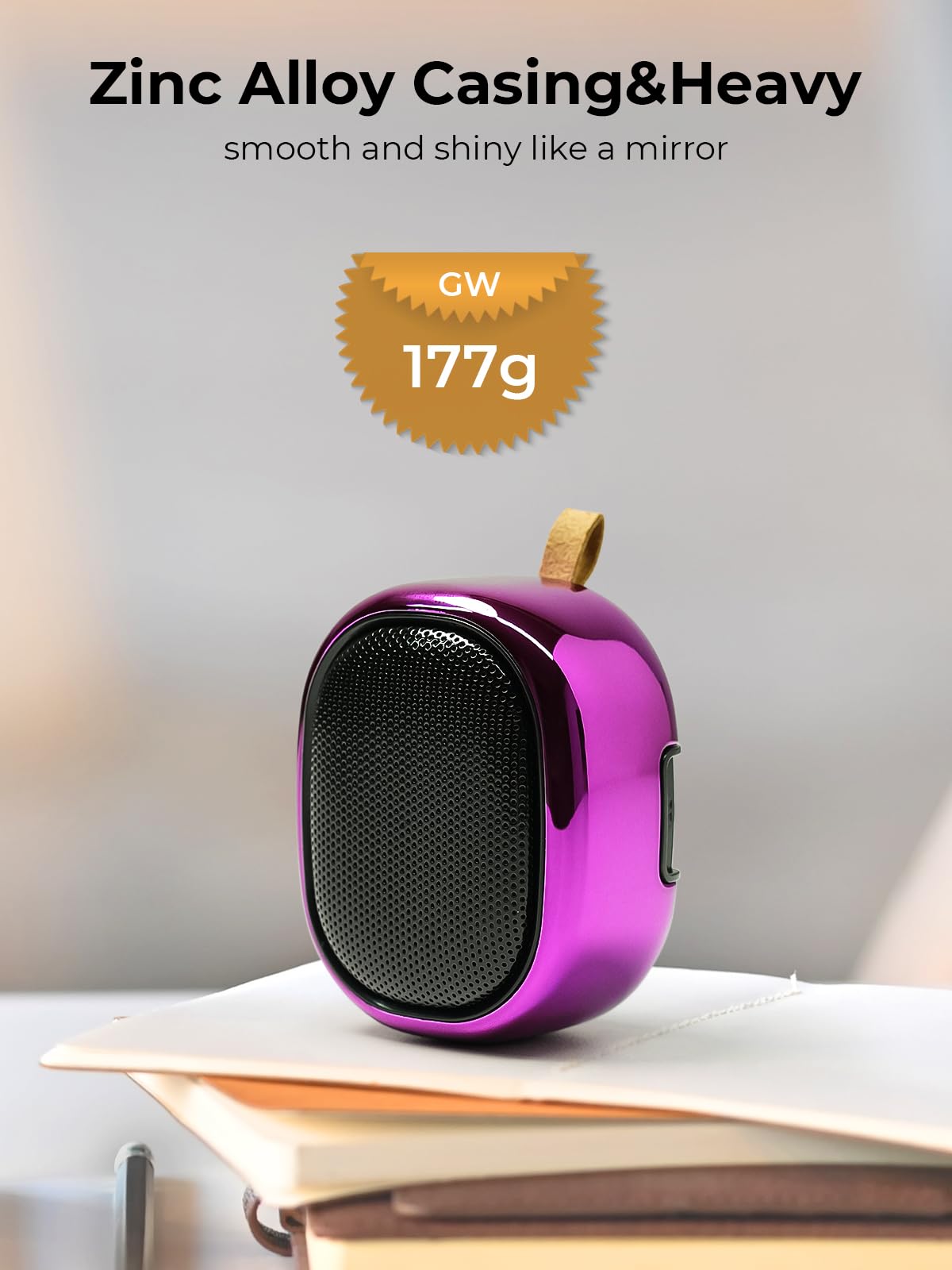 OROROW Petit haut-parleur Bluetooth, mini haut-parleur portable sans fil, portée Bluetooth de 49 pieds, basses améliorées, prise en charge de la carte TF, haut-parleur Bluetooth pour iPhone, voyage, randonnée, voiture, cadeau (violet)