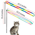 LASOCUHOO - Varita interactiva de arcoíris para gatos, varita de juguete interactiva con forma de arcoíris, cinta de colores para la mayoría de gatos y gatitos, 2 paquetes