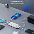 Portable Charger with Built in Cables, Portable Charger with Cords Wires Slim 10000mAh Travel Battery Pack 6 Outputs 3 Inputs 3A Fast Charging Power Bank for Samsung Google Pixel LG Moto iPhone iPad