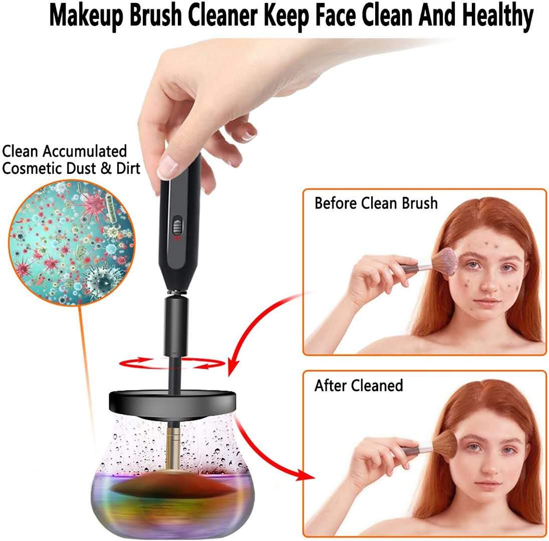 Makeup Brush Cleaner Dryer Machine Is Time Saving And Easy To Use Cleaning And Drying Within One Minute The Electric Cosmetic Brush Has 8 Rubber Tube Sleeves