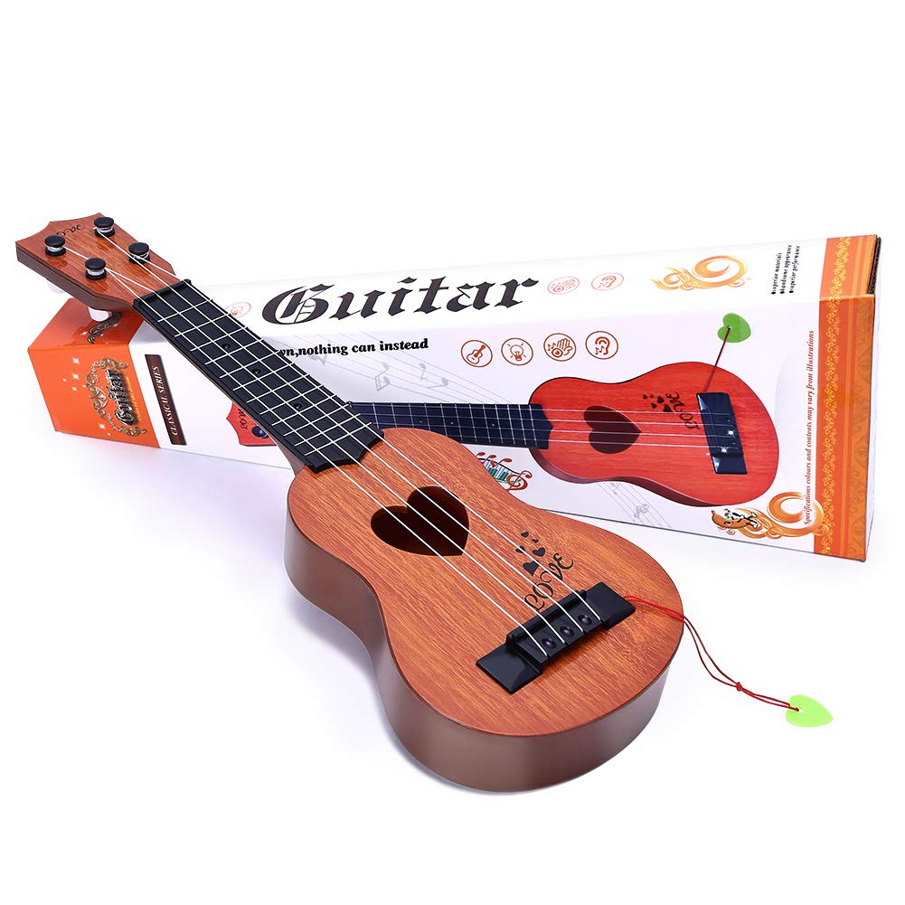 YEZI Kids Toy Classical Ukulele Guitar Musical Instrument, Brown