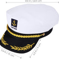 Captain Yacht Hat Cap Costume Hat Sailor Marine Admiral Hat for Halloween Costume Accessory, 8.6 x 6 x 2'' White