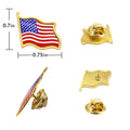 Lot de 50 épingles à revers avec drapeau américain - 50 épingles à drapeau ondulant des États-Unis - Broches pour badges des États-Unis - Pour affichage patriotique - Lot de 50