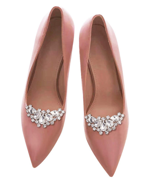 Uongeod HJYHYN Silver Shoe Clips Shoes Jewelry Decoration Crystal Shoe Buckle for Wedding party