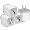 X-EDITION USB Wall Charger,4-Pack 2.1A Dual Port USB Cube Power Adapter Wall Charger Plug Charging Block Cube for iPhone 14/13/12/11/Pro Max/XS/XR/X/8/7/6 Plus, Pad, Samsung, LG, Moto, Android (White)