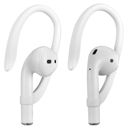 AirPods Ear Hooks Compatible with Apple AirPods 1, 2, 3, 4, Pro and Pro 2, ICARERSPACE Anti-Slip Sports Ear Hooks for AirPods 1, 2, 3, 4, Pro and Pro 2 - White