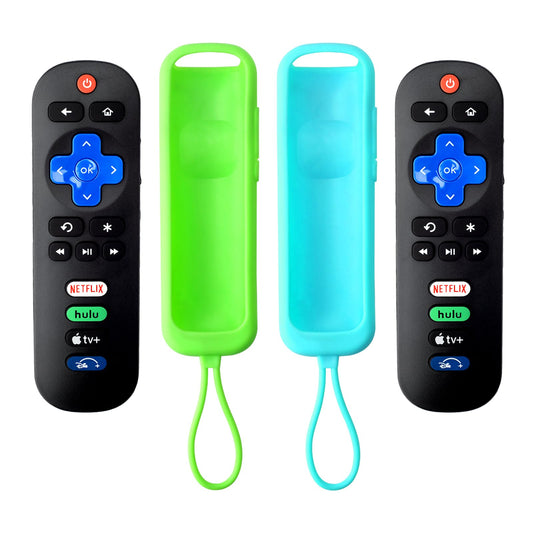 【Pack of 2】 Universal Remote for Roku TV, Replacement Remote Compatible for TCL Roku/for Hisense Roku/for Onn Roku/for JVC Roku Smart TV Remote with Soft Protective Case (Not for Roku Stick and Box)