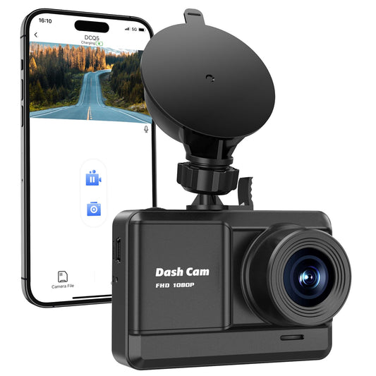 Dash Cam, FHD 1080P WiFi Dash Camera for Cars, 2.45 inch IPS Screen, 2 Mounting Ways, Night Vision, G-Sensor Lock, Loop Recording, Parking Monitor, WDR