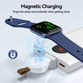 Chargeur NEWDERY pour Apple Watch Chargeur sans fil USB portable iWatch, chargeur sans fil de voyage avec charge rapide magnétique légère pour Apple Watch Ultra2/1 Series 10 9 8 7 6 5 4 3 2 1 SE, blanc