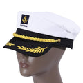 Captain Yacht Hat Cap Costume Hat Sailor Marine Admiral Hat for Halloween Costume Accessory, 8.6 x 6 x 2'' White