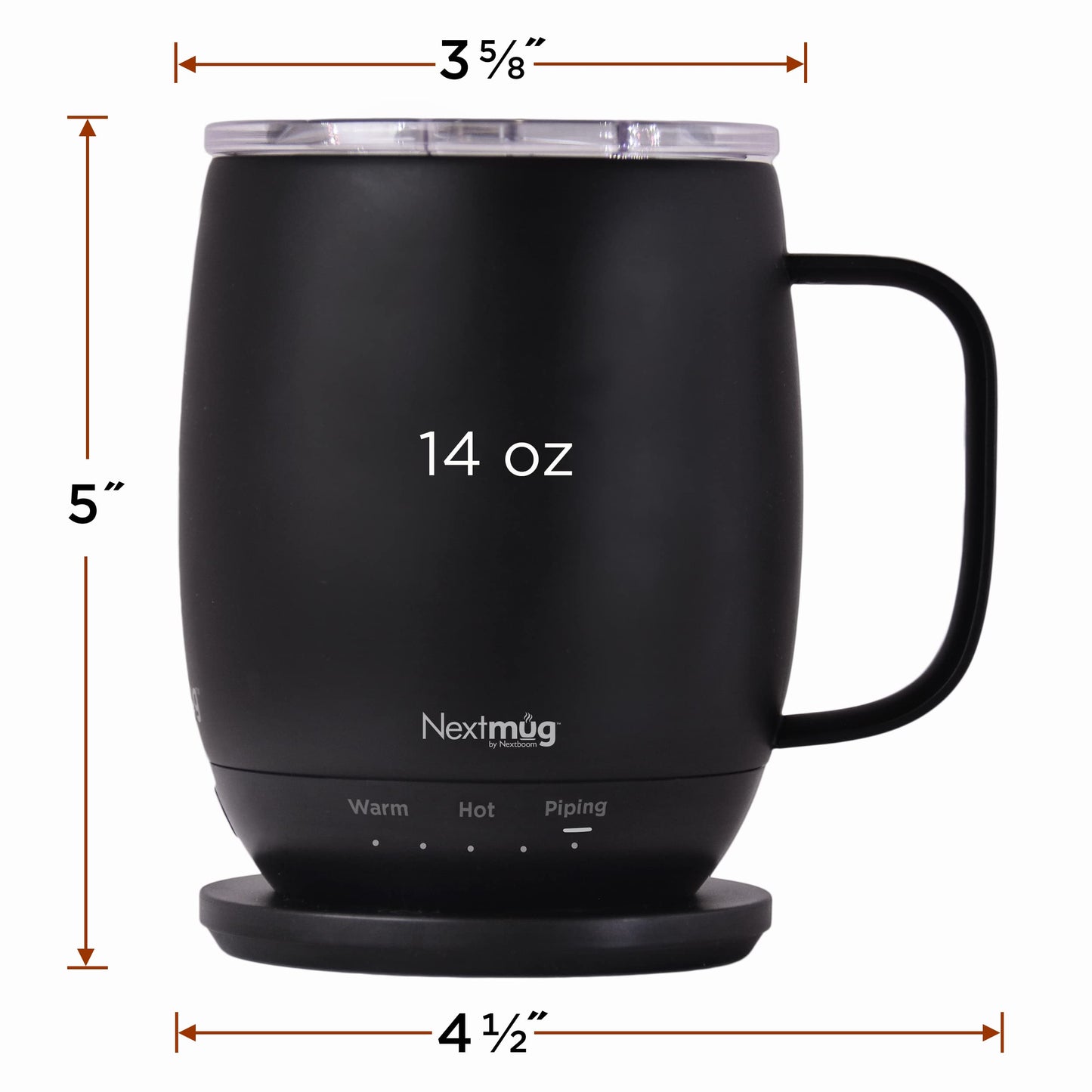 Nextmug - Taza de café autocalentable con temperatura controlada (negra, 14 oz)