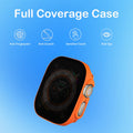 YCIELROU for Apple Watch Ultra/Ultra 2 49mm Privacy Screen Protector Case, [Anti-Peeping] Tempered Glass Protective Cover for Apple Watch Ultra/Ultra 2, 2 Pack, Orange