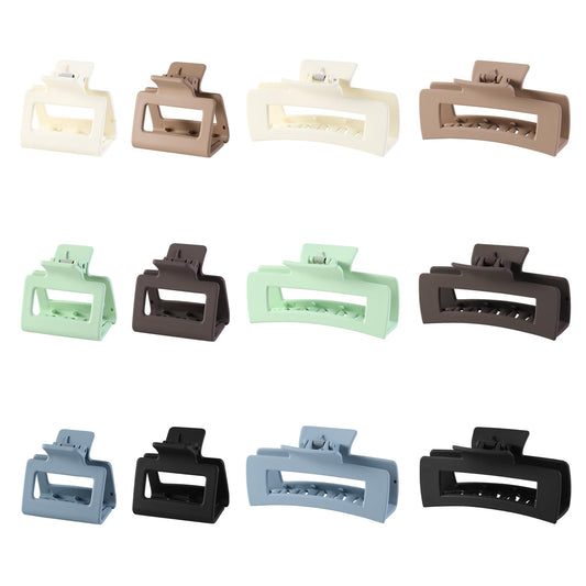 12 Pcs Rectangle Hair Clips, Hair Accessories for Women and Girls, Including 6 Pcs 4 Inch Large Claw Clips for Thick Hair and 6 Pcs 2 inch Small Hair Claw Clips for Thin Hair (A-Multi-colored)