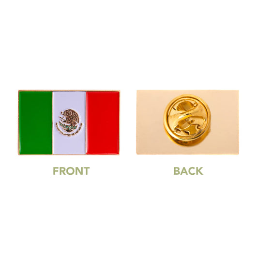 Desert Cactus Mexico Flag Lapel Pin Country Enamel Made of Metal Souvenir Hat Men Women Patriotic Mexican (Rectangle Pin)