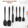 HANSGO 6PCS Silicone Spatula Set, Rubber Spatula High Heat-Resistant One Piece Seamless Design Cooking Spatulas Kitchen Utensils Set for Kitchen Cookware Cooking Baking Mixing Black