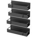 HuggieGems Lot de 4 organiseurs de rangement magnétiques pour épices pour réfrigérateur et four, organisateurs et rangements pour réfrigérateur noirs