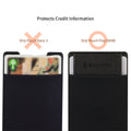 Sinjimoru Secure Card Holder for Back of Phone, Stretchy Fabric Cell Phone Wallet Stick On Credit Card Case for iPhone & Android. Sinji Pouch Flap Black