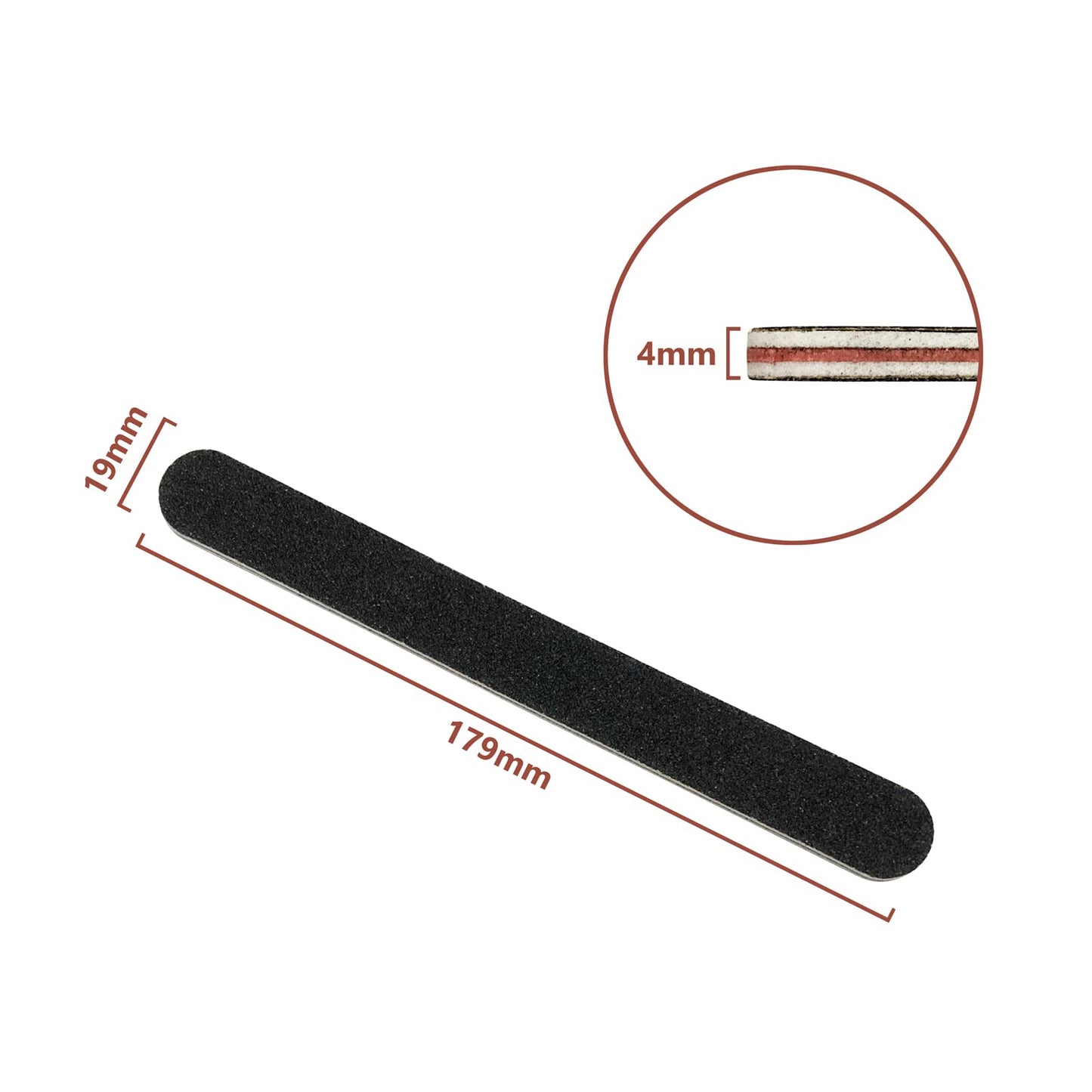 HeeYaa Nail File 10 PCS Professional Double Sided 100/180 Grit Nail Files Emery Board Black Manicure Pedicure Tool and Nail Buffering Files