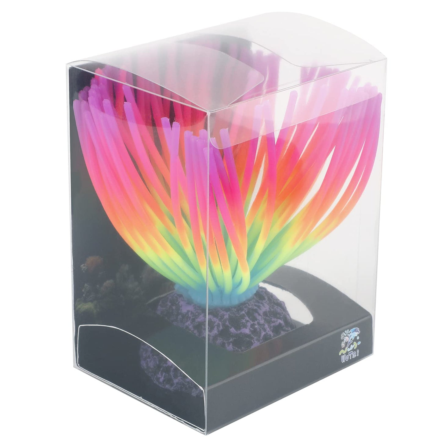 Uniclife Aquarium Imitative Rainbow Sea Urchin Ball Ornement artificiel en silicone avec effet lumineux pour décoration de paysage d'aquarium