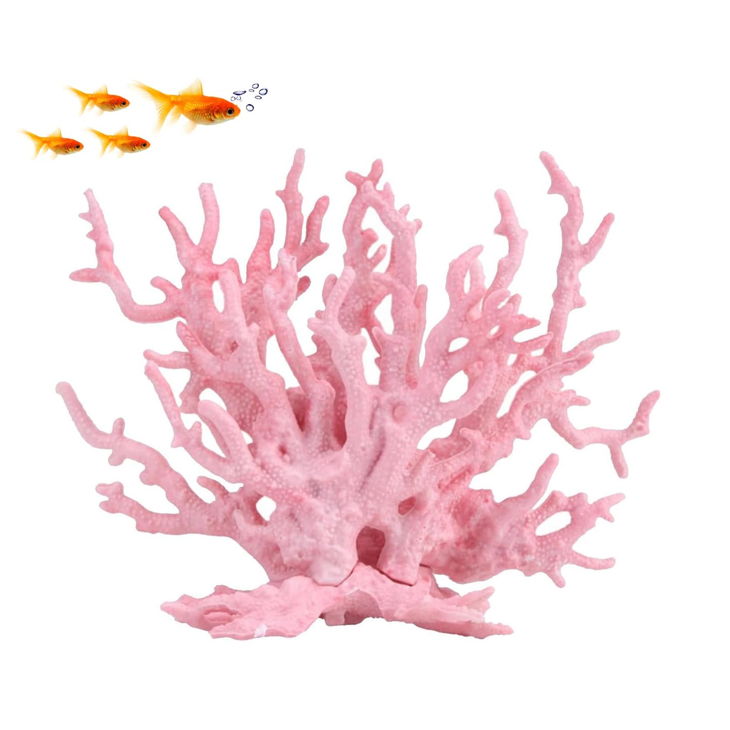 AnRui Aquarium Coral Ornament Resin Coral Reef Decor Artificial Aquarium Plants Landscape Fish Tank Accessories Decorations, Pink