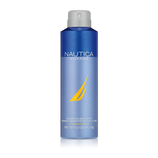 Nautica Voyage Deo Body Spray 6 fl oz (Pack of 1), Notes of Apple, Cedarwood, Mimosa, Men's Fragrance, Long Lasting, Everyday Fragrance