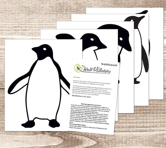 Adhesivo de vinilo divertido para pared con pingüinos saltando y volando, para decoración de cocina y mascotas