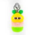 Caterpillar Worm Keychains, Pom Pom Cute Funny Plush Ring Accessories for Backpack Wristlet Car Keys Balls Decor Handbag, Charger Girly Frost Mint Llaveros Para Mochilas Charm for Girl Teen Women (A)