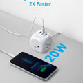 Anker 20W USB C Power Strip, 321 Power Strip with 3 Outlets and USB C Charging for iPhone 15/15 Plus/15 Pro/15 Pro Max, 5 ft Extension Cord, Power Delivery Charging for Dorm Rooms,Home Office