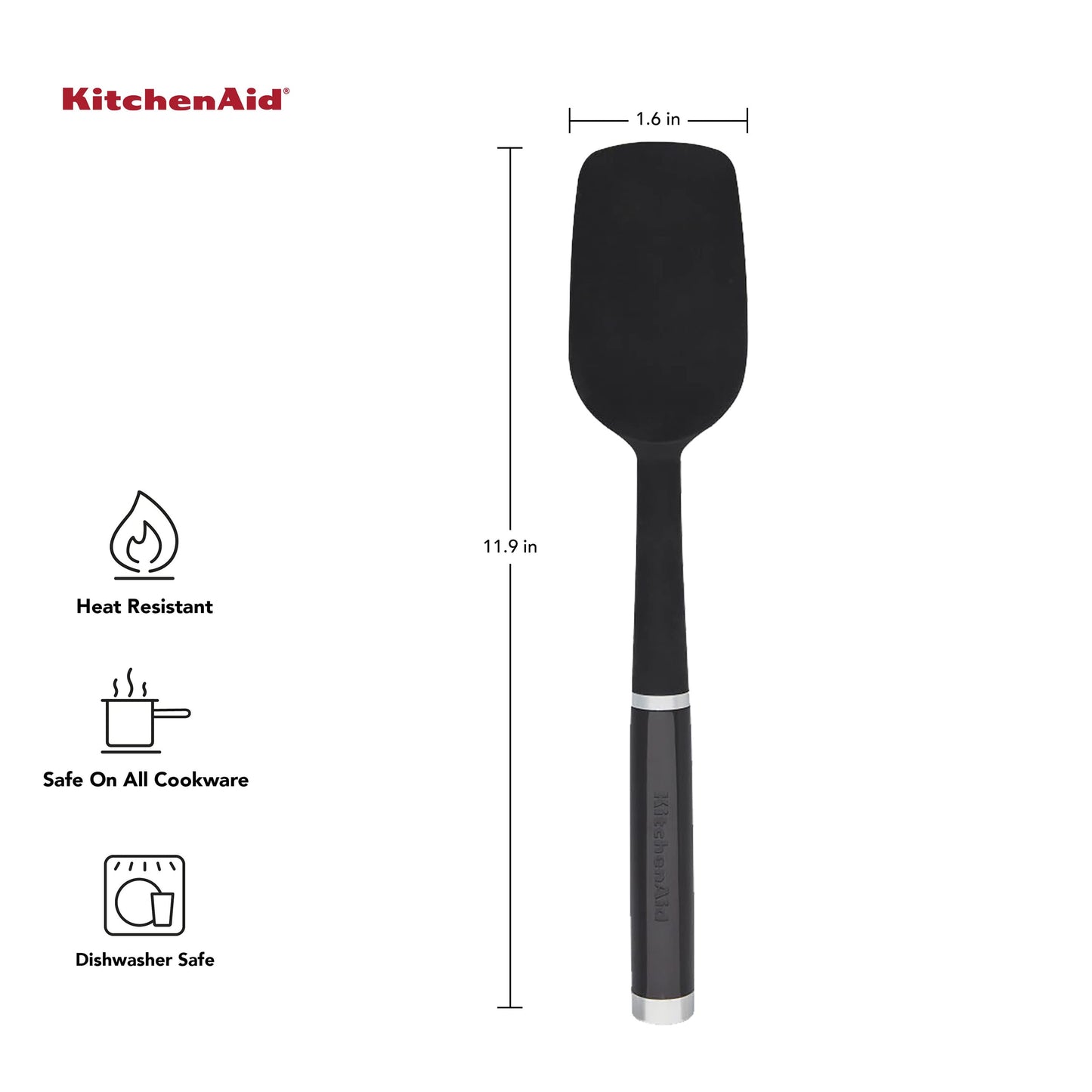 KitchenAid Classic Spoon Spatula, One Size, Black 2