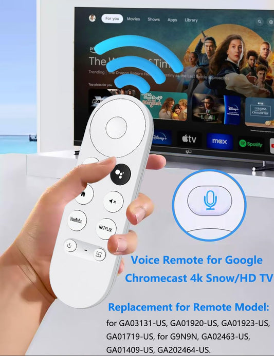 Nuevo control remoto de voz actualizado para Google Chromecast 4k Snow/HD TV, control remoto de repuesto para G9N9N, GA01920-US, GA01409-US, GA01923-US, GA01919-US