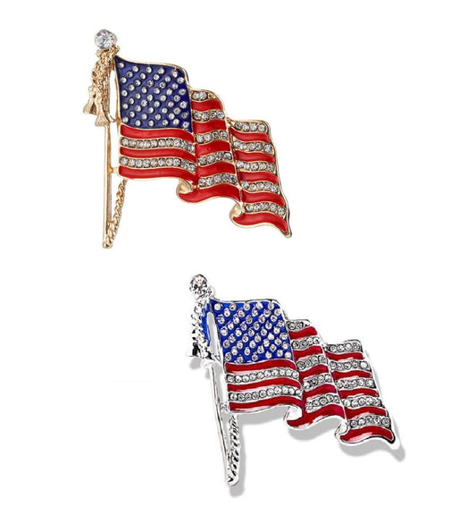 Trump Brooch Pins with USA Flag Trump 2024 Support Badge Brooch American Patriotic Brooches Set for Men Women (Set E)