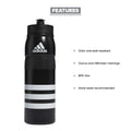 Bouteilles d'eau de sport rechargeables en plastique pour adultes unisexes adidas Stadium de 750 ml (28 oz), noir/blanc, taille unique US