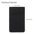 Sinjimoru Secure Card Holder for Back of Phone, Stretchy Fabric Cell Phone Wallet Stick On Credit Card Case for iPhone & Android. Sinji Pouch Flap Black