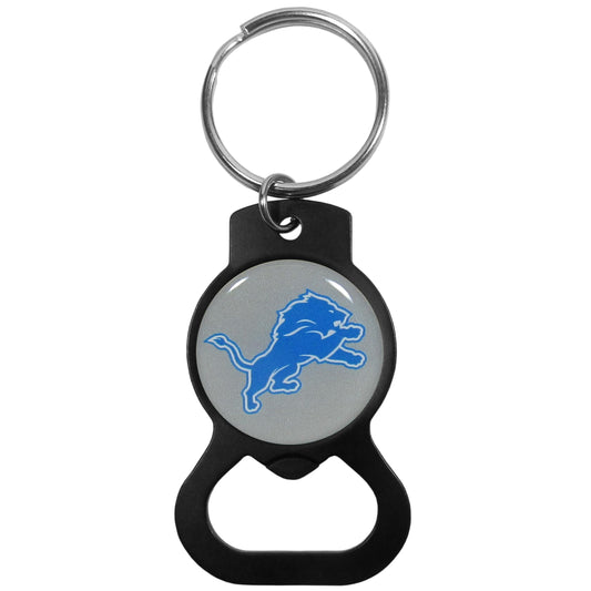 Llavero con abrebotellas de los Detroit Lions de la NFL de Siskiyou Sports, color negro, talla única