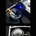 Car Ashtray with Lid, Detachable Stainless Steel Smokeless Ash Tray with LED Blue Light - Perfect for Outdoor Trave (Blue)