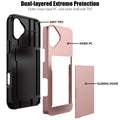 Nvollnoe Compatible with iPhone 16 Plus Case with Card Holder Heavy Duty Protective Dual Layer Shockproof Hidden Card Slot Slim Wallet Phone Cover for iPhone 16 Plus for Women&Men 6.7 inch(Rose Gold)