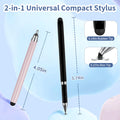 2-in-1 Stylus, Stylus Pen for Touchscreen, 2 PCS Stylus Pen for iPad, High Sensitivity & Precision Suitable for All Touch Screens of iPhone/ipad/Android Tablets (Black+Rose)