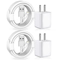 [Apple MFi Certified] iPhone Charger, 2Pack Lightning Cable Apple Charging Cords &Fast Quick USB Wall Charger Travel Block Plug Adapter for iPhone 14/13/12/11 Pro/11/10/XS MAX/XR/8/7/6s/6 Plus