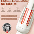 Auto Hair Curler, Automatic Curling Iron with 4 Temperature & 3 Timer, Automatic Shut-Off, Anti-Scald, Anti-Tangle Rotating Curling Wand for Hair Styling, White