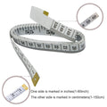 Soft Tape Measure Double Scale Body Sewing Flexible Ruler for Weight Loss Medical Body Measurement Sewing Tailor Craft Vinyl Ruler, Has Centimetre Scale on Reverse Side 60-inch（White）