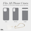 Case-Mate Phone Charm with Gold Metal Chain | Detachable Anti Theft Phone Strap | Hands-Free iPhone Wrist Strap for Women | Phone Chain Wristlet - Fits Apple, Samsung, Google Pixel & More | Gold