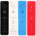 Paquete de 4 controladores Wii, control remoto Wii con funda de silicona y correa para la muñeca compatible con consola Wii/Wii U - Blanco + Negro + Azul + Rojo